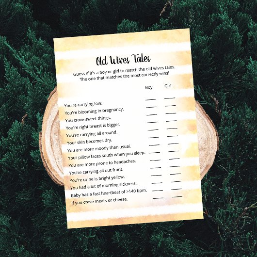 Tan Bunny Yellow Old Wives Tales Game Kaart