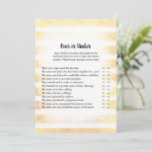 Tan Bunny Yellow over onder Baby shower Game Kaart (Staand voorkant)