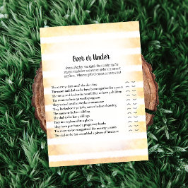 Tan Bunny Yellow over onder Baby shower Game Kaart