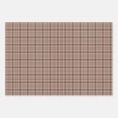 Tan Burgundy Plaid Classic Pattern Inpakpapier Vel (Voorkant 2)
