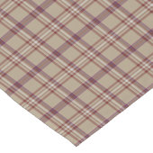 Tan Burgundy Plaid Classic Pattern Table Runner Korte Tafelloper (Hoek)