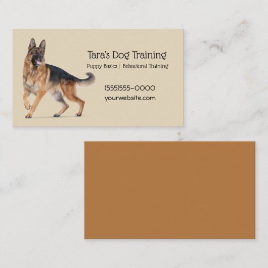 Tan Canine Dog Training Pet Visitekaartje (Voorkant / Achterkant)