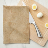 Tan Chamois Lederen Print Theedoek (Quarter Fold)