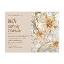 Tan Champagne Bloemige Vrouwen 80ste Verjaardag