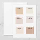 Tan Champagne Color Swatch Kaart (Voorkant / Achterkant)
