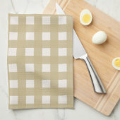 Tan Checker Dish Towel Theedoek (Quarter Fold)