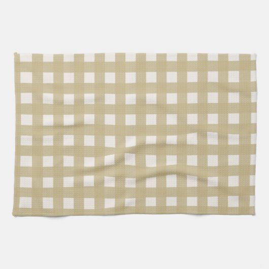 Tan Checker Dish Towel Theedoek (Horizontaal)