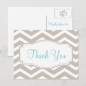 Tan Chevron Dank u Briefkaart (Voorkant / Achterkant)