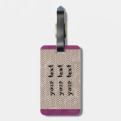 Tan Chevrons Bagagelabel met lederriem (Achterkant verticaal)