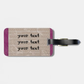 Tan Chevrons Bagagelabel met lederriem (Achterkant horizontaal)