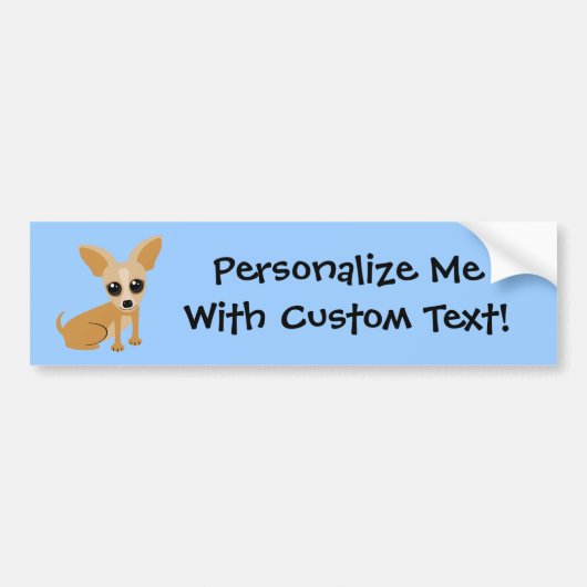  Tan Chihuahua Blue Bumpersticker (Voorkant)