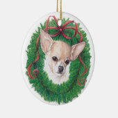 Tan Chihuahua Dog Art Ornament (Rechts)