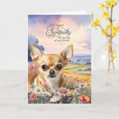 Tan Chihuahua Field of Wildflowers Pet Sympathy Kaart (Gele Bloem)