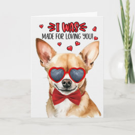 Tan Chihuahua Gemaakt voor Liefdevolle Valentijn Feestdagen Kaart