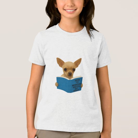 Tan Chihuahua how to Misbehave Tri-Blend Shirt (Voorkant)