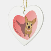 Tan Chihuahua in een diamantroze halsband Keramisch Ornament (Links)