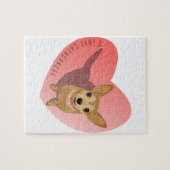 Tan Chihuahua in een diamantroze halsband Legpuzzel (Horizontaal)