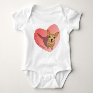 Tan Chihuahua in een diamantroze halsband Romper