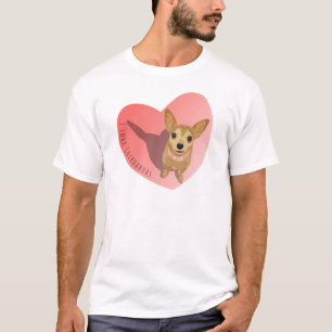 Tan Chihuahua in een diamantroze halsband T-shirt