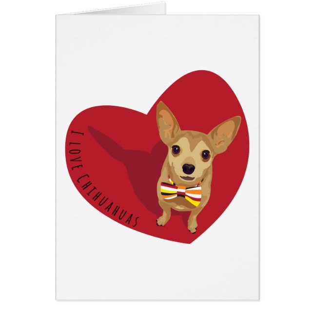 Tan Chihuahua met een boeg stropdas in een rood ha (Voorkant)