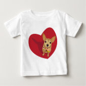 Tan Chihuahua met een boeg stropdas in een rood ha (Voorkant)