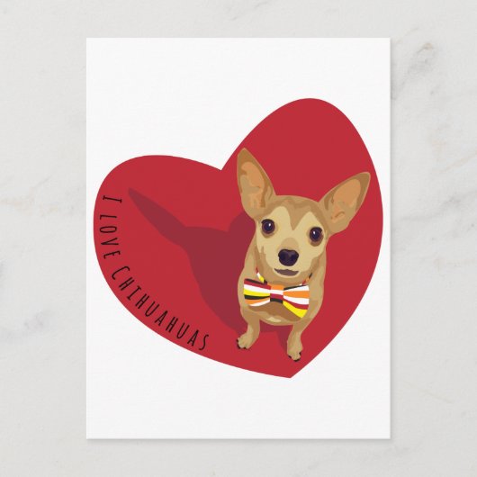 Tan Chihuahua met een boeg stropdas in een rood ha Briefkaart (Voorkant)