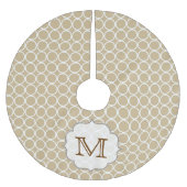 Tan Circle Polka Dot Monogram Initialen boomrok Kerstboom Rok (Voorkant)