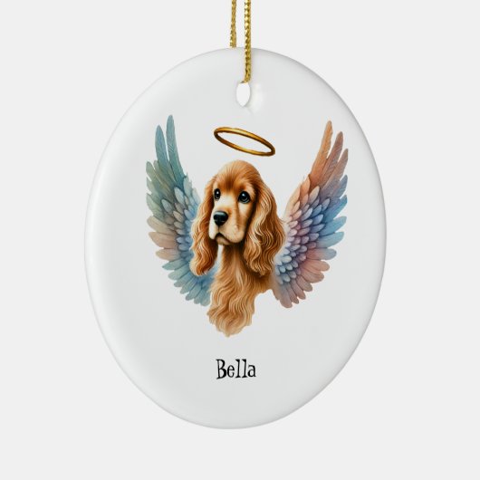 Tan Cocker Spaniel Memorial Pet Design Keramisch Ornament (Rechts)