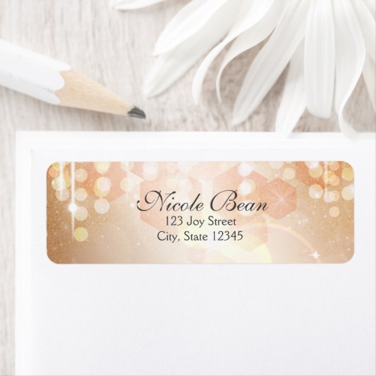 Tan Coral & Cream Glamor Lichten Adresetiketten Etiket (Insitu)