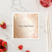 Tan Coral & Cream Glamor Lights Party Napkins Servet (Insitu)