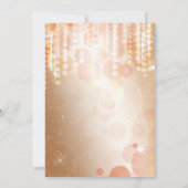 Tan Coral & Cream Glamour Lights Party Uitnodiging (Achterkant)