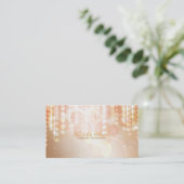 Tan Coral & Cream Glamour Lights Visitekaartje (Staand voorkant)