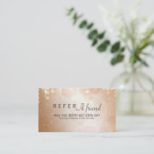 Tan Coral & Cream Glamour Referral Client Kaart (Staand voorkant)