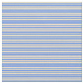 Tan & Cornflower Blue Striped/Lined Pattern Stof (Close Up)