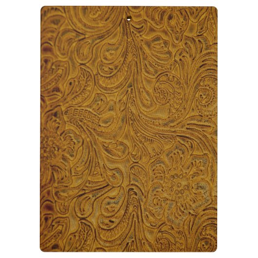 Tan Cowboy Tooled leder (Faux) Klembord (Achterkant)