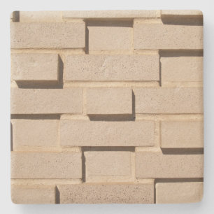 Tan Cream Brick Wall Square onderzetter