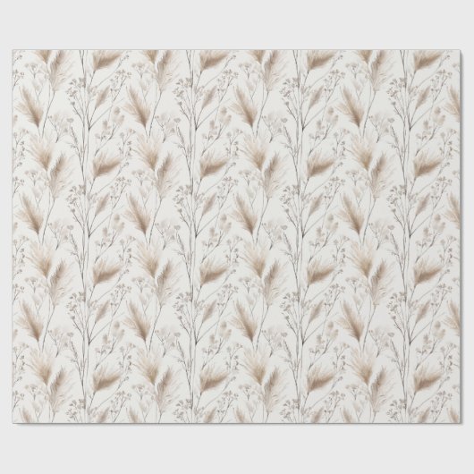 Tan Cream Brown Beach Grass Cadeaupapier (Vlak)