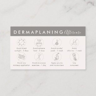 Tan Cream Dermaplaning Aftercare Post Instructions Visitekaartje