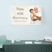Tan Cream Happy 40th Jubileum Foto Spandoek (Beurs)