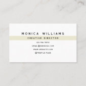 Tan cream minimalist sleek clean visitekaartje (Achterkant)