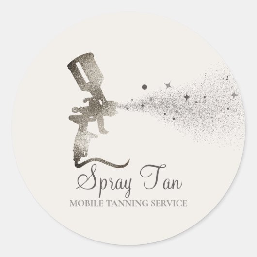 Tan Cream Mobile Tanning Air Brush Gold Makeup Ronde Sticker (Voorkant)