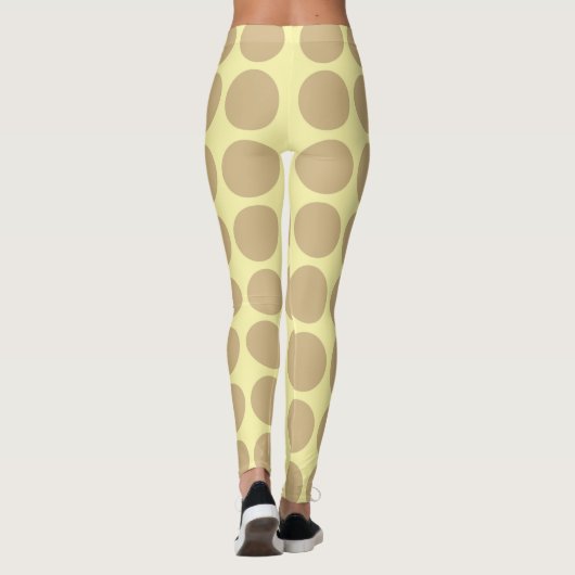 Tan Cream Neutrale Stippen Leggings (Achterkant)