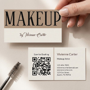 Tan Cream Visagist Salon QR-code Visitekaartje
