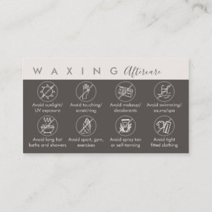 Tan Cream Waxing nazorg advies instructie Visitekaartje