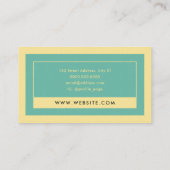 Tan crème en lichtblauw visitekaartje (Achterkant)