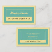 Tan crème en lichtblauw visitekaartje (Voorkant / Achterkant)