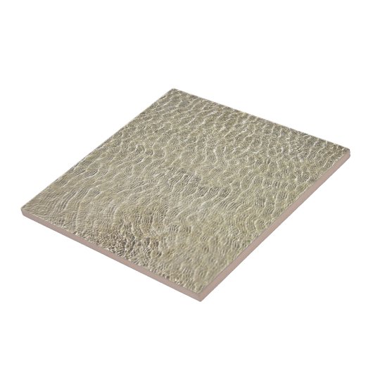 Tan Crocodile Leather Pattern Tegeltje (Zijkant)