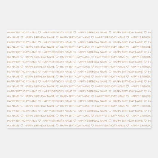 Tan Custom Gelukkige Verjaardag Met Liefde Inpakpapier Vel (Voorkant 2)