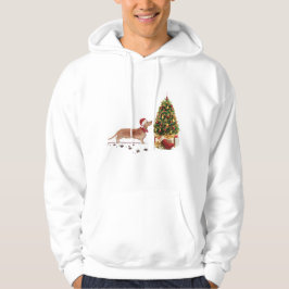 Tan Dachshund Funny kersthond met boom Hoodie