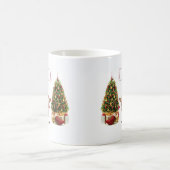 Tan Dachshund Funny kersthond met boom Koffiemok (Center)